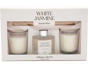 Coffret 2 bougies parfumée et diffuseur 50ml (Senteur Jasmin)