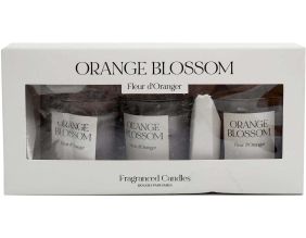 Coffret 3 bougies parfumées en verre (Senteur fleur d'oranger)