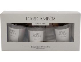 Coffret de 3 bougies avec pots en verre Fragrance (Senteur ambre)