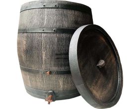 Collecteur d'eau en polyéthylène avec robinet chromé Barrel (140 litres)