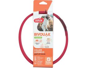 Collier lumineux pour chiens poils longs Bivouak (Rouge)