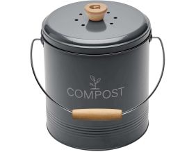 Composteur de cuisine en métal avec filtre et seau en platique (4.5 litres)