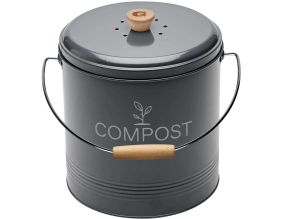 Composteur de cuisine en métal avec filtre et seau en platique (8 litres)