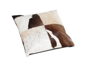 Coussin en peau de vache véritable modèle aléatoire (Noir et blanc 45x45)