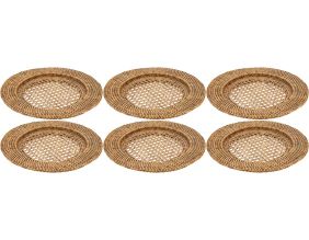 Dessous d'assiette en rotin et cannage (Lot de 6)