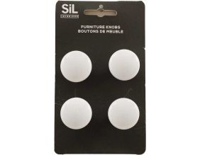 Ensemble de 4 boutons de meuble en alu (Blanc)