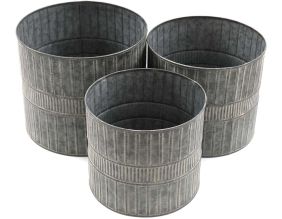 Ensemble de 3 cache-pots en zinc