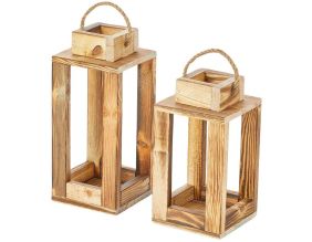 Ensemble de 2 lanternes en bois