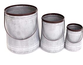 Ensemble de 3 pots porte-plante en zinc