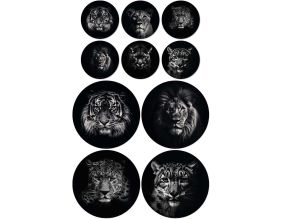 Ensemble sets de table en vinyle 38 cm et dessous de verre King & Queen (Lot de 4 sets de table et de 6 dessous de verre motifs assortis)