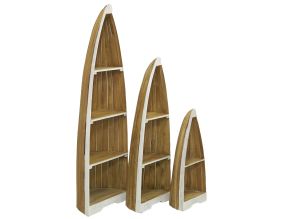 Étagère en acajou Barque Lot de 3 (Lot de 3)