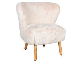 Fauteuil effet fourrure blanche (Petit)