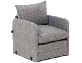 Fauteuil convertible en tissu Saga (Gris clair)