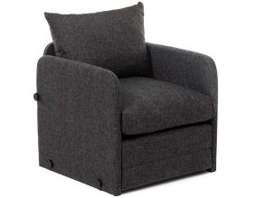 Fauteuil convertible en tissu Saga (Gris foncé)