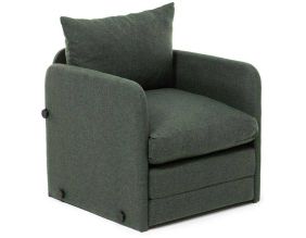 Fauteuil convertible en tissu Saga (Vert)