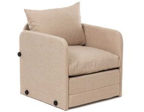 Fauteuil convertible en tissu Saga (Beige)