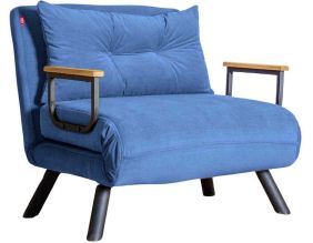 Fauteuil convertible en tissu Sando (Bleu)