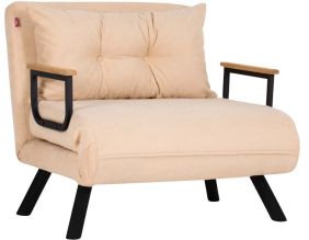 Fauteuil convertible en tissu Sando (Crème)