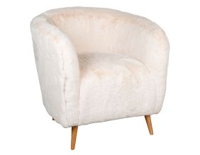 Fauteuil effet fourrure blanche (Grand)