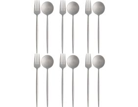 Fourchette et cuillère spécial salade en inox Active (Lot de 6) (Lot de 6)