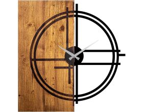 Horloge en bois et métal Clock (Cercle)