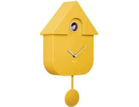 Horloge murale moderne Cuckoo (Jaune)