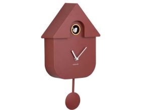 Horloge murale moderne Cuckoo (Ocre rouge)