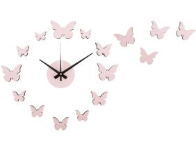 Horloge murale pastel DIY Butterfly (Rose pâle)