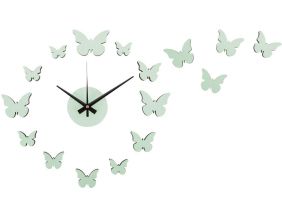 Horloge murale pastel DIY Butterfly (Vert clair)