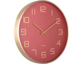 Horloge murale ronde Elegance Glow (Rouge)