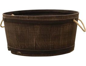 Jardinière ronde en polyéthylène imitation tonneau Mambo (78 x 32 cm)