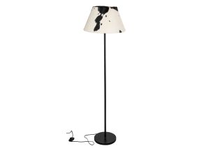 Lampadaire en métal et peau de vache