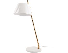 Lampe à poser en métal et marbre Savvy (Blanc)