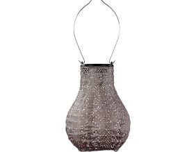 Lanterne solaire Bulb 16 cm (Lace - Taupe)