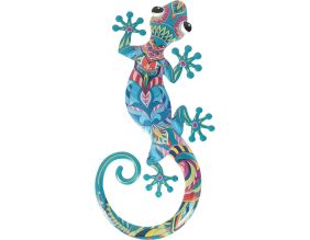 Lézard décoratif en métal coloré Blue (21 x 46 cm)