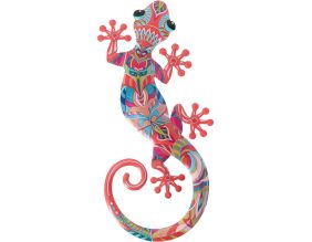 Lézard décoratif en métal coloré Pink (21 x 45 cm)