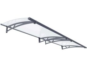 Marquise de porte en aluminium gris et polycarbonate transparent Altair (302 x 91.5 cm)