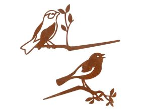 Décors de jardin en métal Oiseaux (lot de 2)