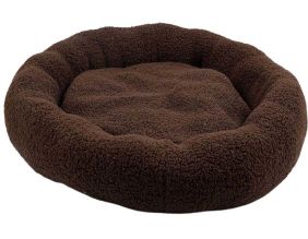 Panier rond en bouclette 60 cm (Marron foncé)