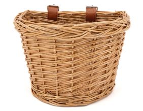 Panier à vélo en osier naturel (Grand modèle)