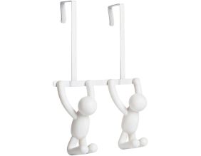 Patère double de porte Buddy (Blanc)