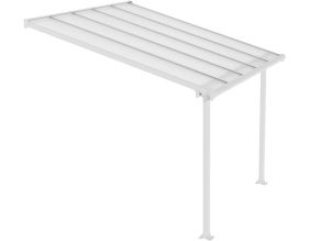 Pergola à adosser en aluminium blanc et polycarbonate Olympia (3 x 3m)