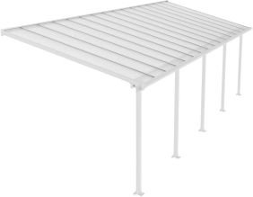 Pergola à adosser en aluminium blanc et polycarbonate Olympia (3 x 9.2 m)