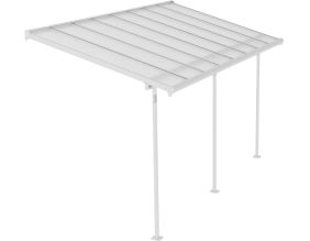 Pergola à adosser en aluminium blanc et polycarbonate Sierra (2.2 x 4.5 m)