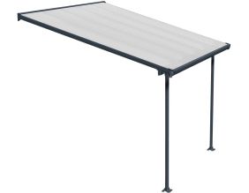 Pergola à adosser en aluminium gris et polycarbonate Feria (3 x 3m)