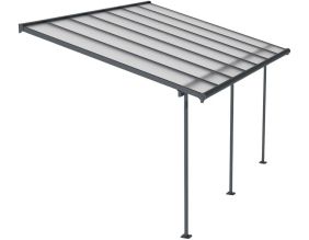 Pergola à adosser en aluminium gris et polycarbonate Sierra (3 x 4.3 m)