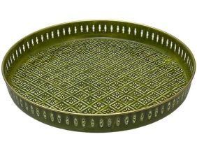 Plateau en métal Jali 60 cm (Olive)