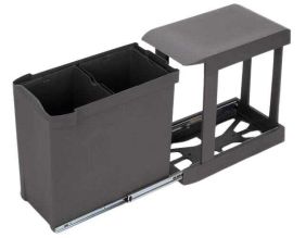 Poubelles de recyclage fixation inférieure et extraction automatique (2 bacs de 14L)