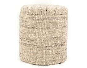 Pouf / coffre bouclette en laine