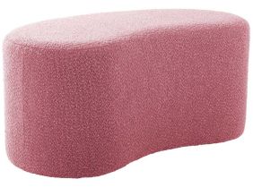 Pouf en tissu bouclette Ada Wave (Rose pâle)